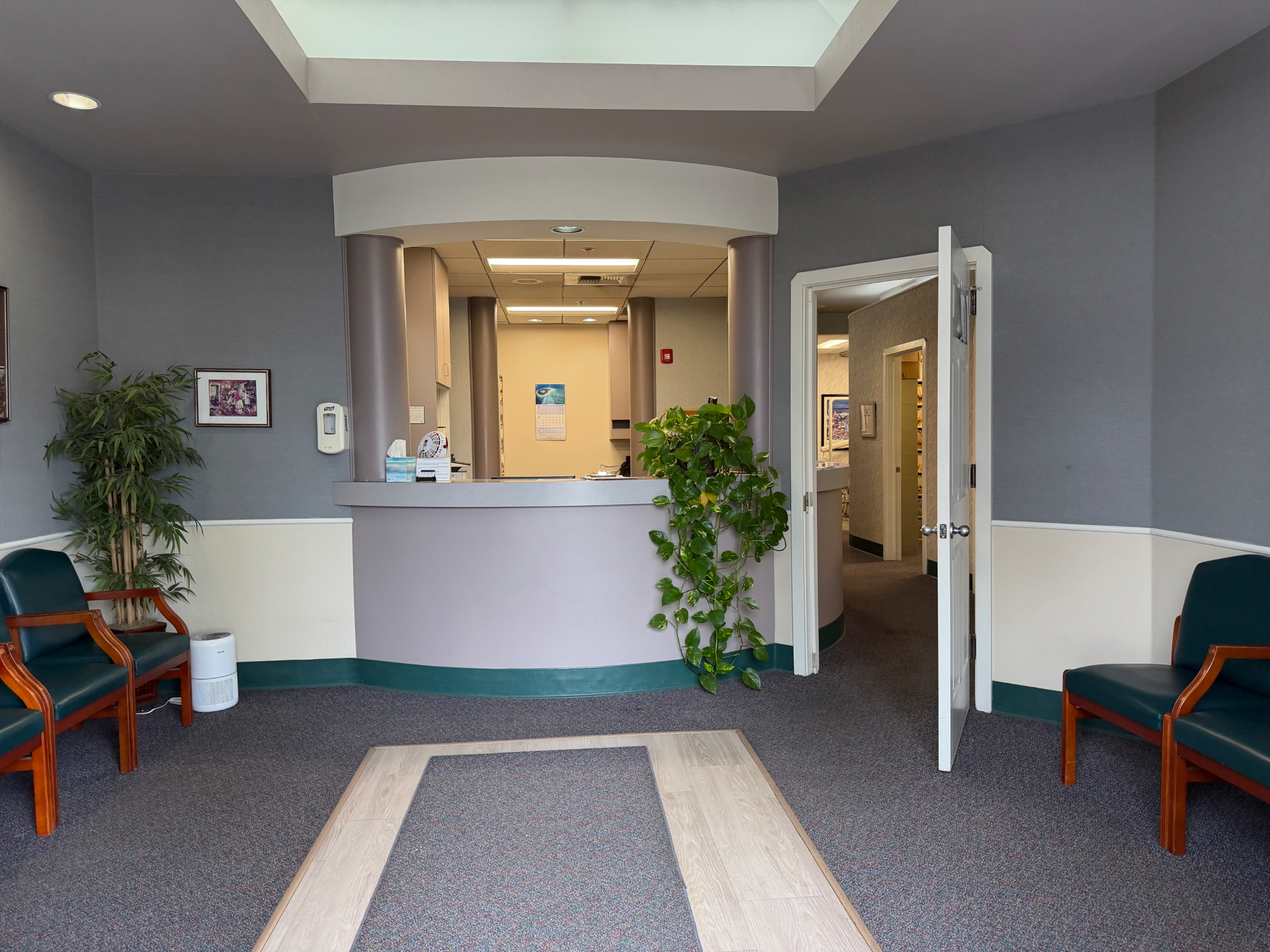 Front desk and reception area of our Bakersfield dental office